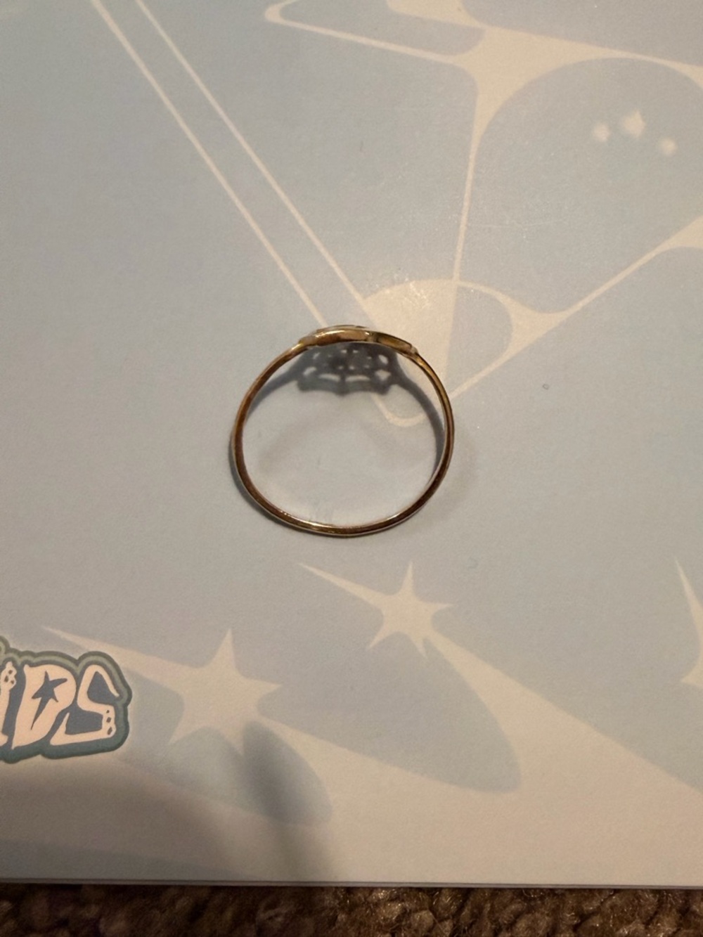 Delicate Gold Spiderweb Ring with Clear Accent - Picture 5 of 5